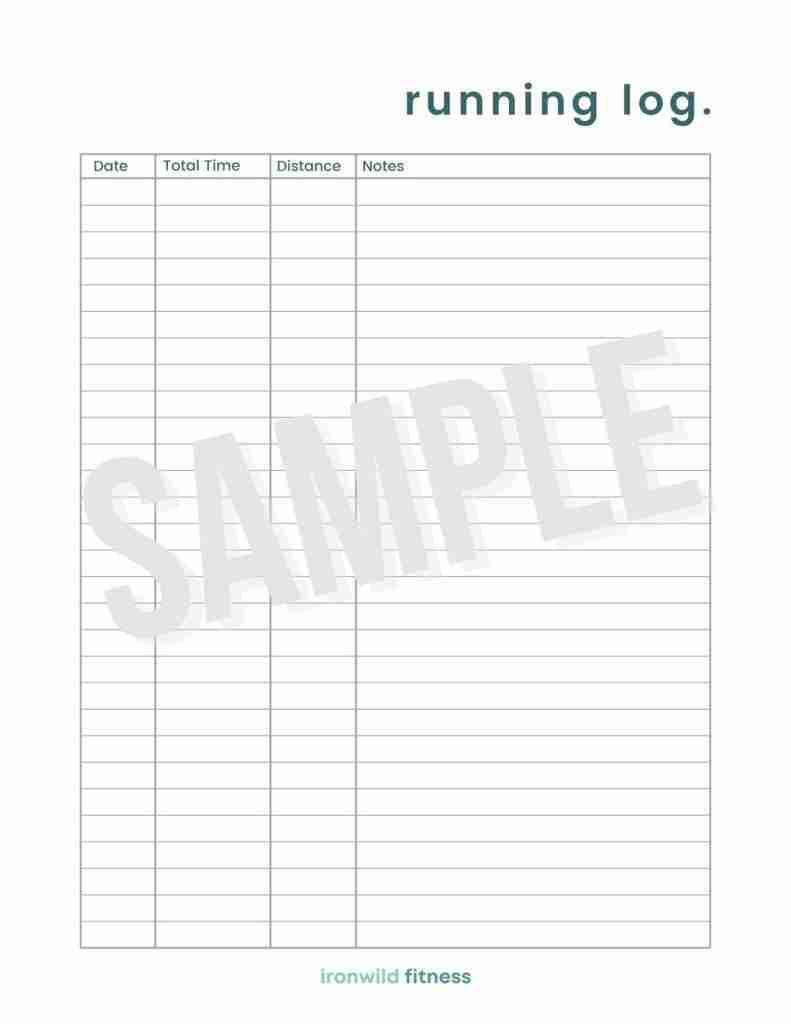 Printable Rweekly Running Log Workout Planner Printable PDF Bundle - Ironwild Fitness